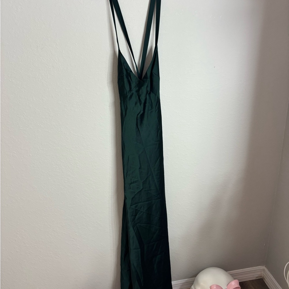 Show Me Your MuMu Green Satin Maxi Dress - Picture 4 of 7